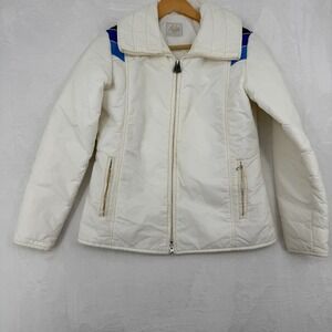VTG Roffe Ski Jacket Snow Coat Striped 70s‎ 80s Mod Retro Womens Medium USA Made